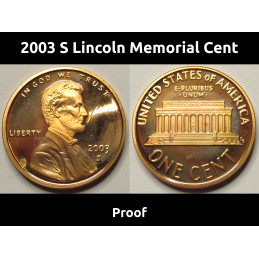 2003 S Lincoln Memorial Cent - proof vintage penny