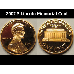 2002 S Lincoln Memorial Cent - proof vintage penny