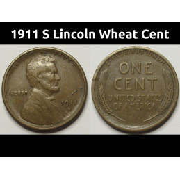1911 S Lincoln Wheat Cent -...