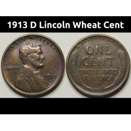 1913 D Lincoln Wheat Cent -...