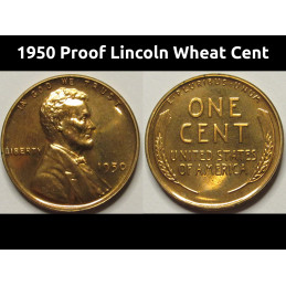 1950 Proof Lincoln Wheat Cent - low mintage early proof penny