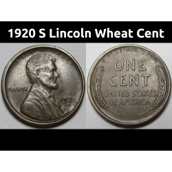 1920 S Lincoln Wheat Cent -...