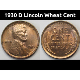 1930 D Lincoln Wheat Cent -...
