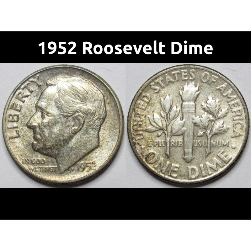 1952 Roosevelt Dime - uncirculated nice condition vintage dime