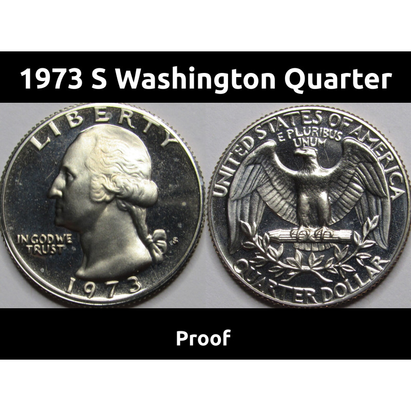 1973 S Washington Quarter - proof San Francisco vintage quarter