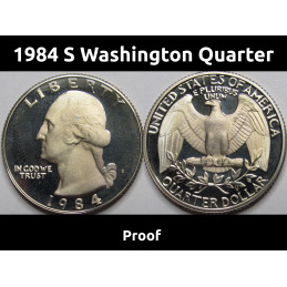 1984 S Washington Quarter - proof San Francisco vintage quarter