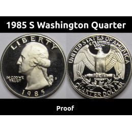 1985 S Washington Quarter - proof San Francisco vintage quarter