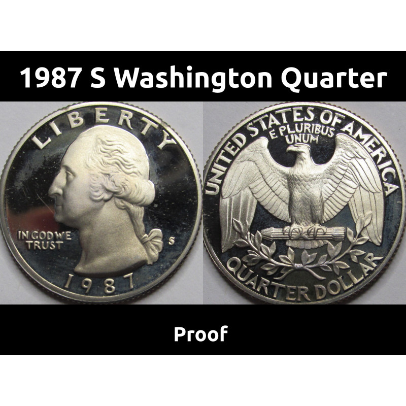 1987 S Washington Quarter - proof San Francisco vintage quarter