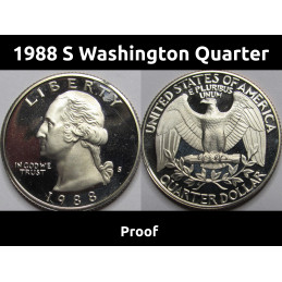 1988 S Washington Quarter -  proof San Francisco vintage quarter