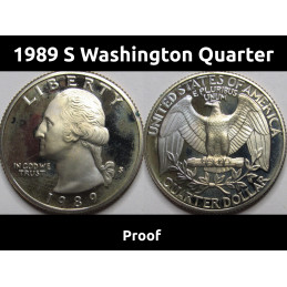 1989 S Washington Quarter - proof San Francisco vintage quarter