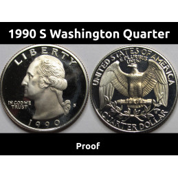 1990 S Washington Quarter - proof San Francisco vintage quarter