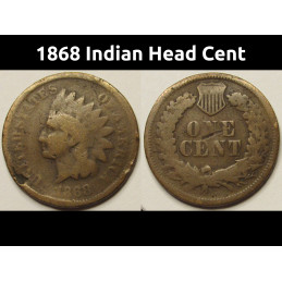 1868 Indian Head Cent - lower mintage better date American penny