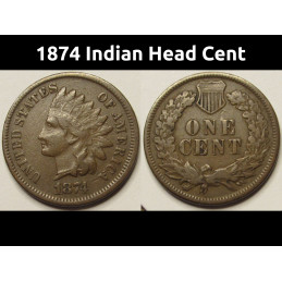 1874 Indian Head Cent -...