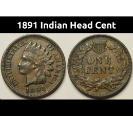 1891 Indian Head Cent -...