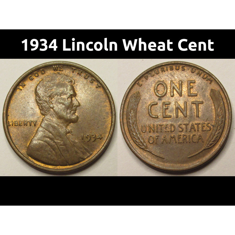 1934 Lincoln Wheat Cent - Great Depression era better condition penny