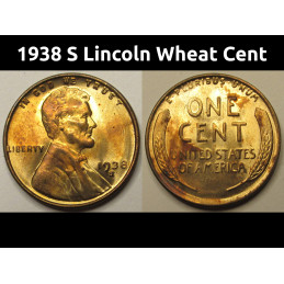 1938 S Lincoln Wheat Cent -...