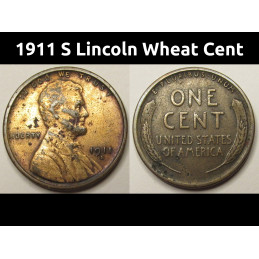 1911 S Lincoln Wheat Cent -...
