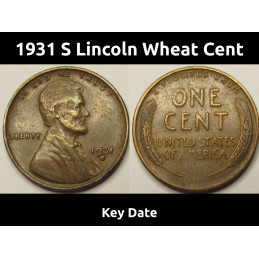 1931 S Lincoln Wheat Cent -...