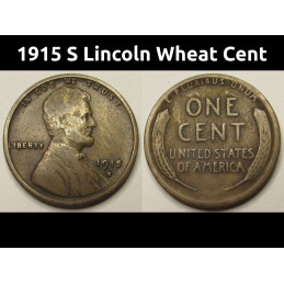 1915 S Lincoln Wheat Cent -...