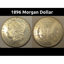 1896 Morgan Dollar - uncirculated semi PL antique American silver dollar