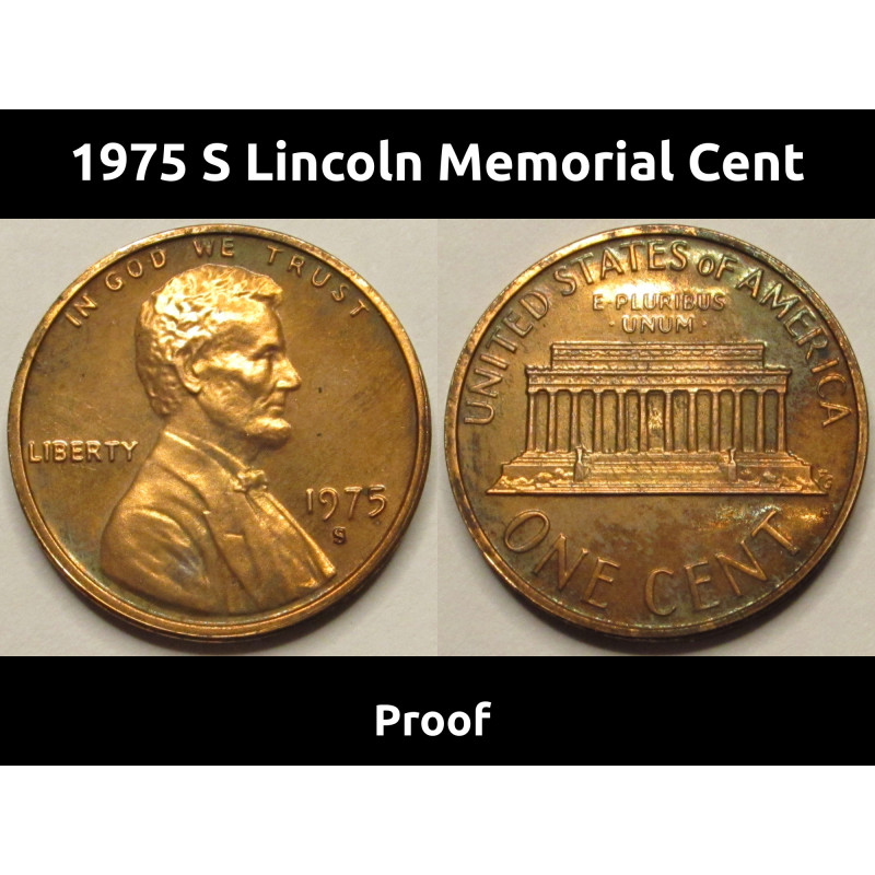1975 S Lincoln Memorial Cent - vintage American proof penny