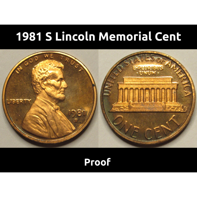 1981 S Lincoln Memorial Cent - vintage American proof penny