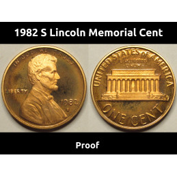 1982 S Lincoln Memorial Cent - vintage American proof penny