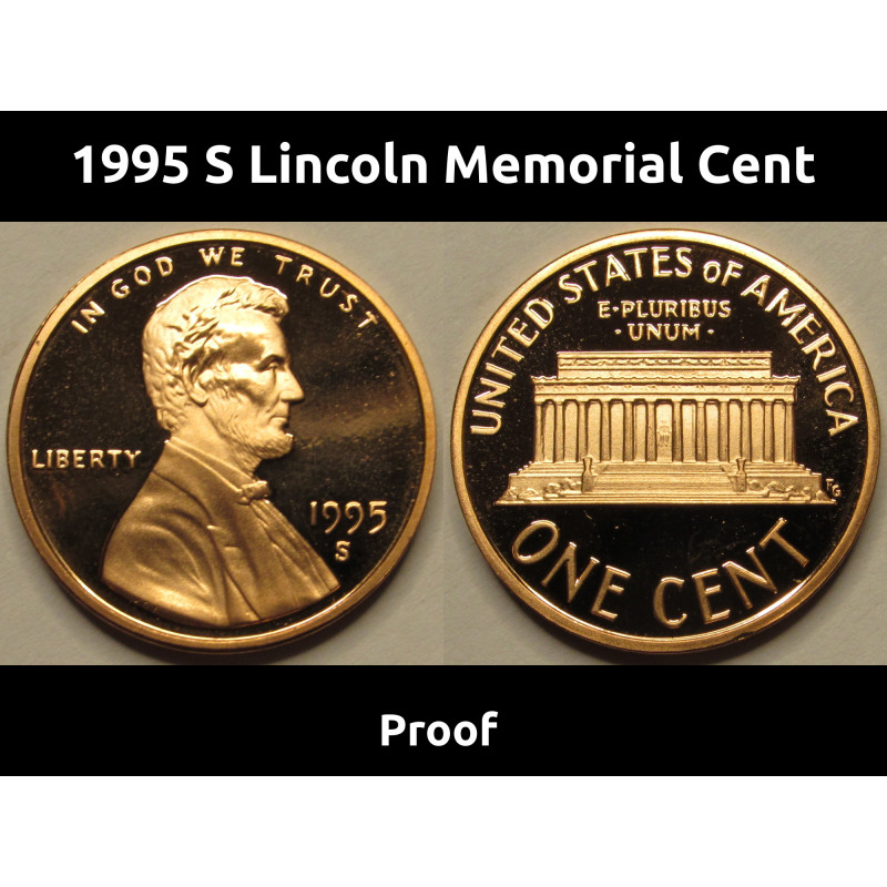 1995 S Lincoln Memorial Cent - vintage American proof penny