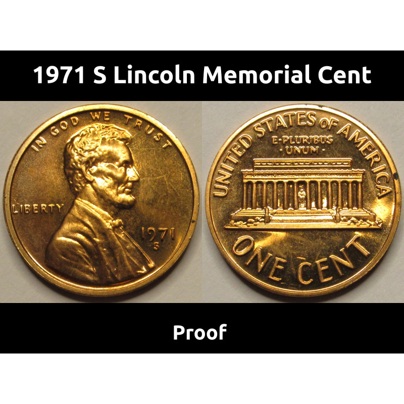 1971 S Lincoln Memorial Cent - vintage American proof penny
