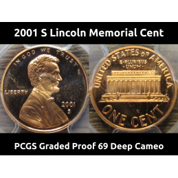 2001 S Lincoln Memorial Cent - vintage PCGS graded proof penny