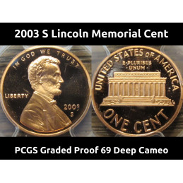 2003 S Lincoln Memorial Cent - vintage PCGS graded proof penny