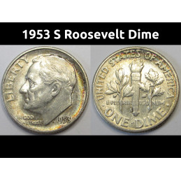 1953 S Roosevelt Dime -...