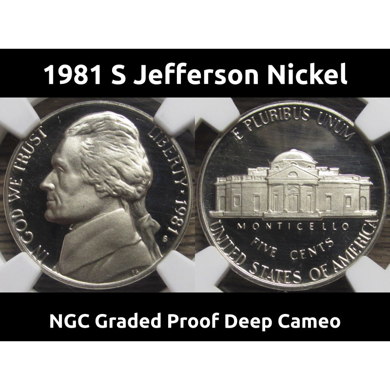 1981 S Jefferson Nickel - Type 1 - NGC Graded PF 69 Ultra Cameo - high quality certified proof