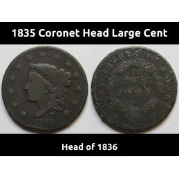 1835 Coronet Head Large...