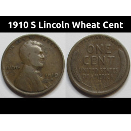 1910 S Lincoln Wheat Cent -...