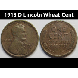 1913 D Lincoln Wheat Cent -...