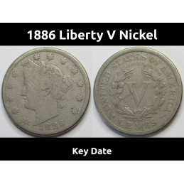 1886 Liberty V Nickel - key...