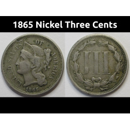 1865 Nickel Three Cents -...